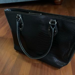 Black Leather Laptop Bag